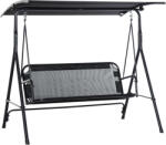 Outsunny 84A-181BK, Hintaágy előtetővel, 3 férőhelyes, Kapacitása 200 kg, 172x110x155cm, Fekete (84A-181BK)