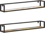 vidaXL 2 db tömör újrahasznosított fa fali polc 120 cm (VD320674)