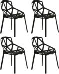 ModernHOME modern Szék szett 4db - Fekete (PC-015 BLACK 4 SZ)