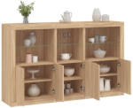 vidaXL sonoma tölgy színű tálalószekrény LED-ekkel 162 x 37 x 100 cm (VD3209144)