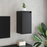 vidaXL 2 db fekete tömör fenyőfa faliszekrény 30 x 30 x 60 cm (VD813494)