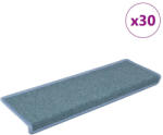 vidaXL Prémium Kék Lépcsőszőnyeg - 30 db - 65x21x4 cm (VD3365774)