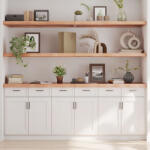 vidaXL világosbarna kezelt tömör tölgyfa fali polc 220 x 50 x (2-6) cm (VD363737)