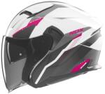 NOX N130 Myst nyitott sisak fehér-fekete-rózsaszín