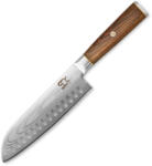 Dellinger Santoku kés COCOBOLO LÉ WHITE DAMASCUS 18 cm, barna, Dellinger (DNGRDSKBJSA7)