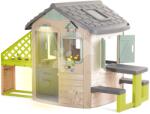 Smoby Ökobarát házikó piknikasztallal natúr barna színvilágban Neo Jura Lodge Playhouse Green Smoby tovább bővíthető (SM810230-2K)