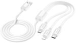 hoco. hoco. X74 3-in-1 USB telefon és tablet töltőkábel 1 méter, fehér, Lightning, microUSB, USB-C (X74)