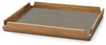 LIND DNA Tavă de servire AIRY NUPO 30 x 30 cm, in / maro, piele / lemn, LIND DNA (LIND992424) Tava