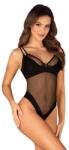 Obsessive Nesari Body Cu Deschidere Intre Picioare XLarge-2XLarge Transparenta Subtila cu Detalii Opace