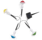 Entac Kerti Szolár Fényfüzér, Gomba, 20cm, 4db leszúrható LED, 4 színben (ALEGSS-4MUSH-20)
