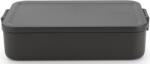 Brabantia Make & Take Lunch Box nagy méretű ételhordozó doboz, 2000ml, bepattintós (clip-on) zárómechanizmus, BPA mentes műanyag, sötétszürke - 203060 (203060)