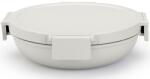 Brabantia Make & Take Lunch Bowl ételhordozó tál, 1000 ml, szivárgás- és légmentes záródás, bepattintós (clip-on) zárómechanizmus, lapos - kerek forma, BPA mentes műanyag, világosszürke - 206184 (206184)