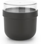 Brabantia Make & Take Breakfast Bowl reggeliző pohár, 500 ml, hő- és fagyálló, felső tárolórekesz (180ml), szivárgás- és légmentes záródás, BPA mentes műanyag, sötétszürke - 204180 (204180)