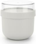 Brabantia Make & Take Breakfast Bowl reggeliző pohár, 500 ml, hő- és fagyálló, felső tárolórekesz (180ml), szivárgás- és légmentes záródás, BPA mentes műanyag, világosszürke - 204203 (204203)