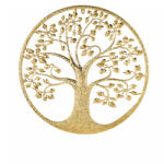 ART-POL Közepes méretű aranysárga rusztikus életfa fém faldekoráció 60x60x1cm (169448)