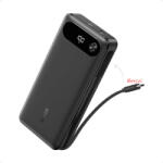 Anker Powerbank 20000mAh, 65W, 1xUSB-C, 1xUSB-A, Beépített USB-C töltő kábel, fekete - A1383H11 (A1383H11)