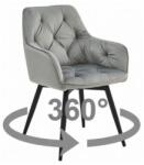  Scaun Bucatarie Si Dining JORK360 Catifea Gri Argintiu