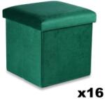  Set 16 Tabureti Pliabil M Catifea Verde 30x30x30cm