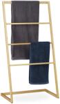 Relaxdays Suport prosoape, din bambus, 4 sine, 110 x 60 x 35 cm (10028870)