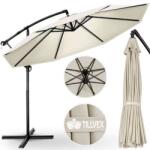 Tillvex Umbrela terasa/gradina, protectie UV 50+, rezistent la intemperii/vant, acoperire hidrofuga, rotire la 360°, inclinatie reglabila, manivela practica, inaltime 240 cm x Ø 300 cm, crem (TVSNS-004)