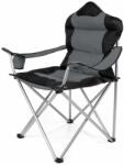 Tresko Scaun de camping/pescuit, captusit, cu spuma, pliabil, suport pahar, capacitate 150 kg, gri (TRK-8CPS-004)