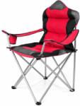 Tresko Scaun de camping/pescuit, captusit, cu spuma, pliabil, suport pahar, capacitate 150 kg, rosu (TRK-8CPS-001)