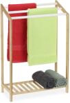 Relaxdays Suport prsoape, cu raft, 2 sine, din bambus, 78 x 53 x 24 cm (10039431)
