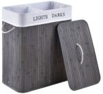 Juskys Cos de rufe din bambus cu 2 compartimente, 100 litri, gri , Juskys (300346)