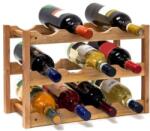 Relaxdays Suport pentru 12 sticle de vin, cu 3 rafturi, din lemn, 28 x 42, 5 x 21 cm (RLX-819279) Suport sticla vin