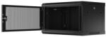 Lanberg 19 fali rack szekrény 6U/600X450 perforált ajtó, lapraszerelt, fekete (WF01-6406-23B)