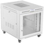 Lanberg 19 szabadon álló rack szekrény 15U/800X1000 perforált ajtó, lapraszerelt, LCD kijelző, szürke (FF01-8015-23SL)