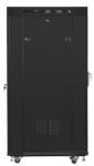 Lanberg 19 szabadon álló rack szekrény 27U/800X1200 üvegajtó, lapraszerelt, LCD kijelző, fekete (FF01-8227-12BL) - oneclick