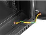 Lanberg 19 szabadon álló rack szekrény 42U/600X1000 üvegajtó, lapraszerelt, LCD kijelző, fekete V2 (FF01-6042-12BL)