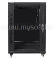 Lanberg FF01-6615-12B 19" 15U SZÉL: 600mm MÉLY: 600mm MAG: 848mm lapraszerelt üvegajtós fekete rack szekrény (FF01-6615-12B) (FF01-6615-12B)