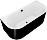 SAPHO Kád, Sapho POLYSAN VIVA D MONOLITH 89139MB asszimetrikus kád, 180x75x60cm, fehér/fekete - mozaikkeramia