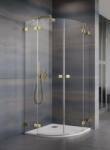 Radaway Zuhanykabin, Radaway Essenza Pro Brushed Gold PDD íves szálcsiszolt arany zuhanykabin 90x100 átlá - mozaikkeramia