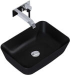 AREZZO design Mosdó, AREZZO design pultra ültethető mosdó RENI 46x33, matt fekete - mozaikkeramia