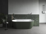 RAVAK Kád, Ravak Vana Freedom Wall II Tec 170x87, Grey Green/fehér, fehér túlfolyóval CC71200000 - mozaikkeramia