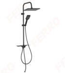 FERRO Zuhanyszett, Ferro KANTO NP94VL-BL VerdeLine zuhanyszett esőztető fejzuhannyal, fekete - mozaikkeramia