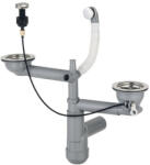 Deante Mosogató szifon, Deante Space-Saver Lux gránit mosogatókhoz, 1, 5-2 medencés, Space-Saver ZXY_9918