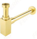 Ferro Mosdó szifon, Ferro QUADRO S280G szögletes búraszifon G5/4x32 mm, gold