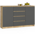 AKORD CLP Artisan Komód 160 Laminált Szürke Matt 4-Fiókos