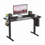 LVN System Elektromosan állítható magasságú íróasztal - 140x60cm fekete ülő-/állómunkához - LVN System Lite LV1713 (LV1713)