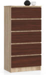 AKORD CLP Sonoma Tölgy/Wenge 5-Fiókos Komód