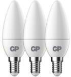 GP Candle B35 LED Izzó - E14, 4, 9 W, Meleg Fehér (3 db) (740GPCAN087823B3)