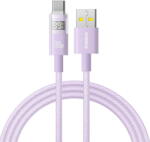 Baseus Cablu de Date cu Afisaj Digital, USB la Type-C, 100W, 2m - Nebula Purple (P10382701511-01) - vexio