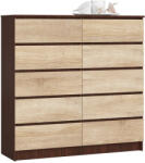 AKORD CLP K120 Komód Laminált Wenge-Sonoma 10 Fiókos