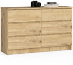 AKORD CLP Artisan Tölgy 6-Fiókos Komód - fizz - 43 691 Ft