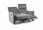 SIGNAL MEBLE Travis 2 Kétszemélyes Kinyitható Bársony Kanapé Szürke Relax Funkcióval