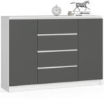 AKORD CLP Modern Komód Laminált Fehér-Szürke Matt